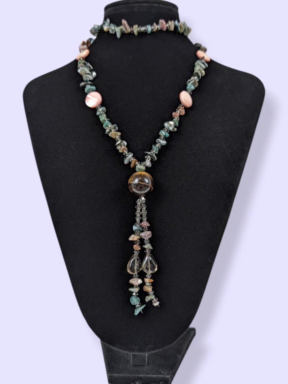 Bohemian Colourful Agate Chip Infinity Necklace